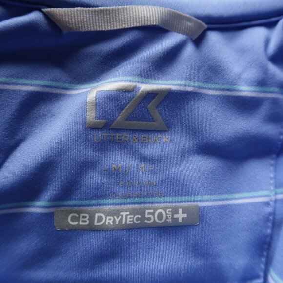 CB Cutter & Buck CB DryTec Blue Striped Indianwood Polo (M) ⛳️ - Picture 11 of 11